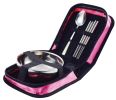 Camping Cooking Outdoor Travel Bag Tableware Stainless Pink