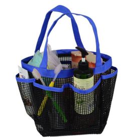 Outdoor Camping Quick Dry Mesh Shower Accessories Tote With Handle-Deep Blue