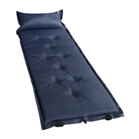Portable Camping Sleeping Air Pad Mattress With Inflatable Pillow DARK BLUE A