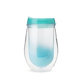 Traveler Double Walled Wine Tumbler in Teal Ombre by True